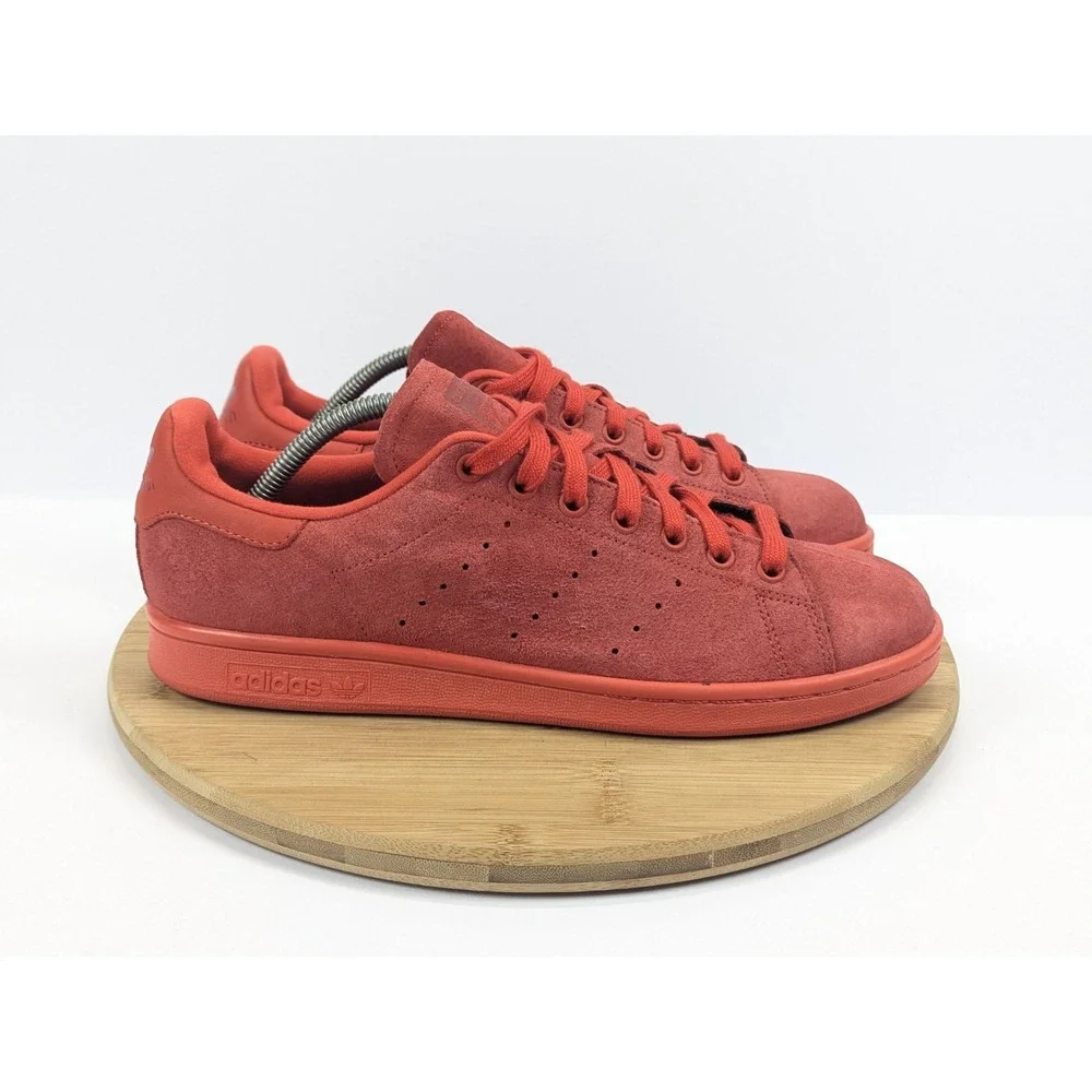 Adidas Stan Smith Shoes Mens 10 Power Red Suede Low Top Sneakers S75109‎